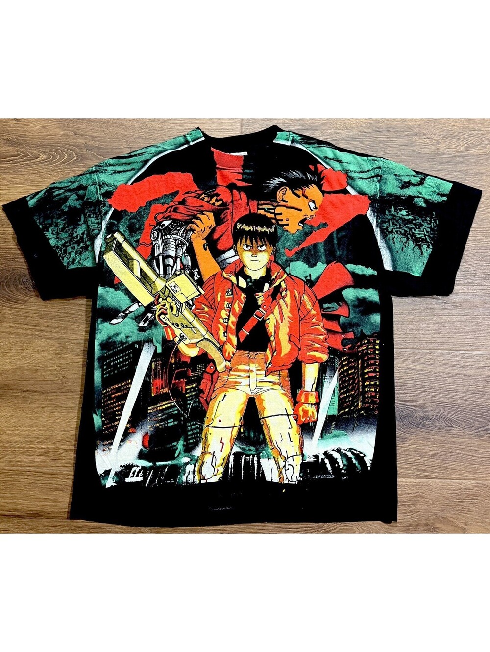 Rare Limited Akira 80s Anime Black Graphic Print T-Shirt #15A